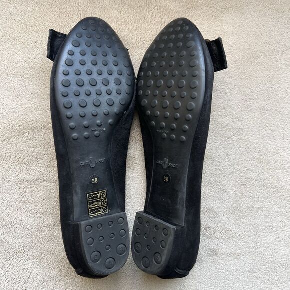 The Original Car Shoe By Prada Black Suede Leather Ballet Flats Women EU 38 US 8 - Picture 15 of 16
